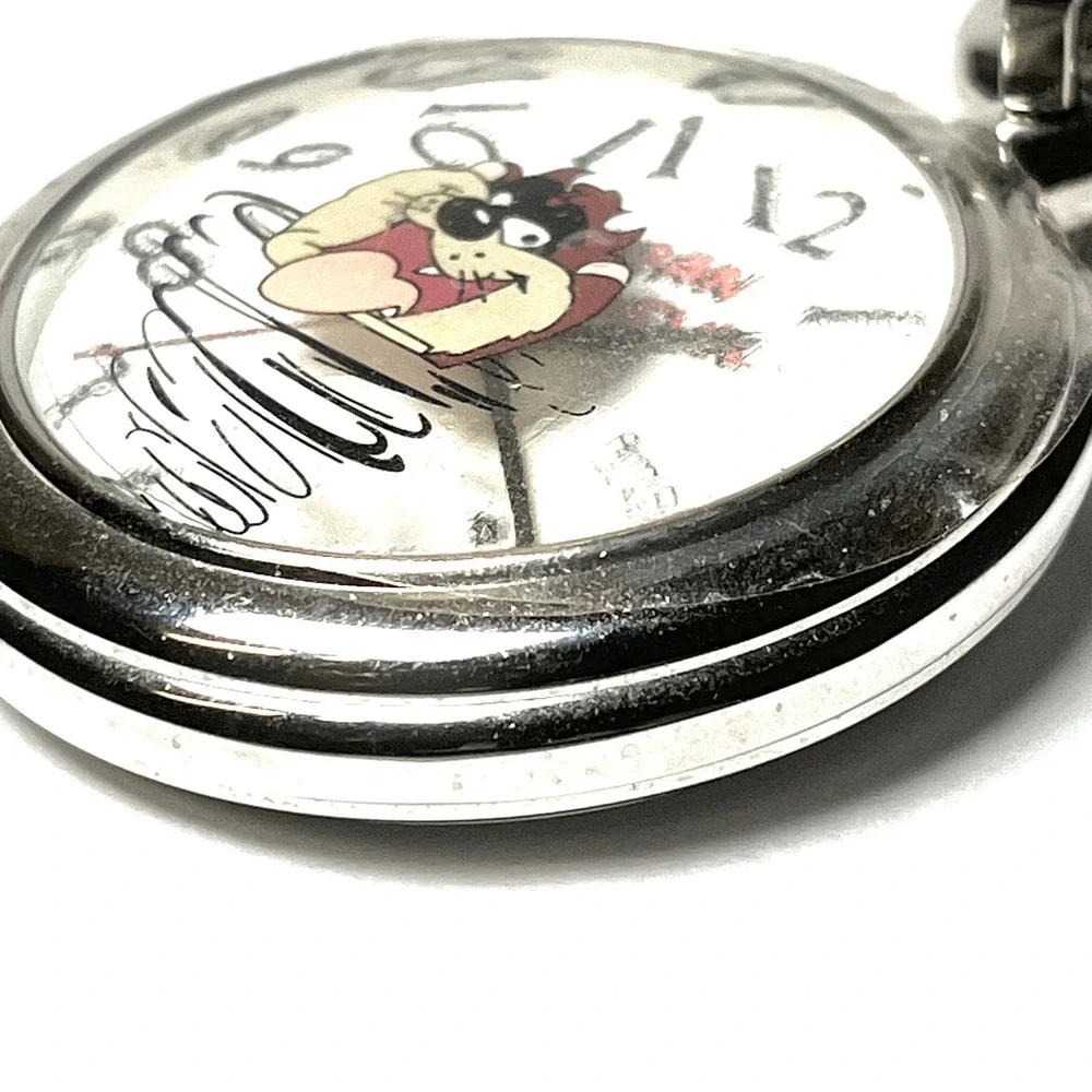 Armitron Looney Tunes Tasmanian Devil Taz Clip On Pocket Watch Warner Brothers